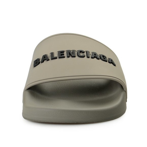 Balenciaga Women's Gray Logo Print Lool Slide Flip Flop Shoes - Picture 5 of 8